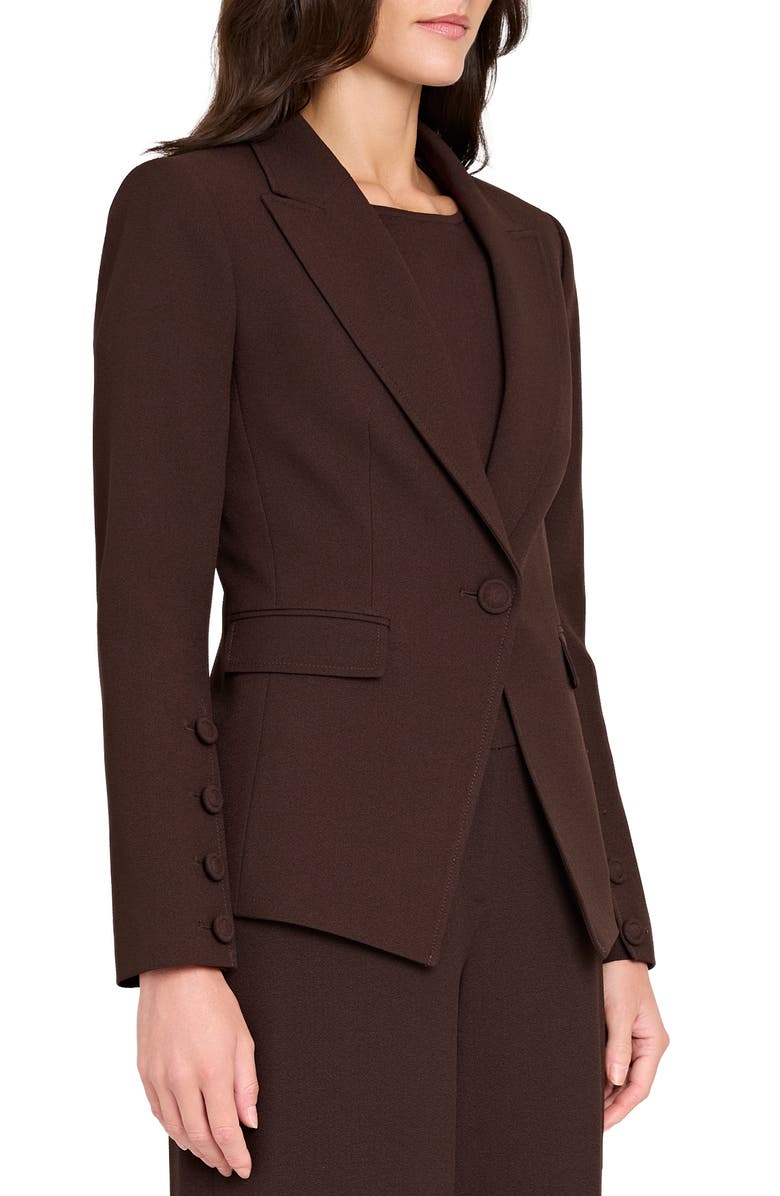 Tahari ASL One-Button Blazer, Alternate, color, Espresso