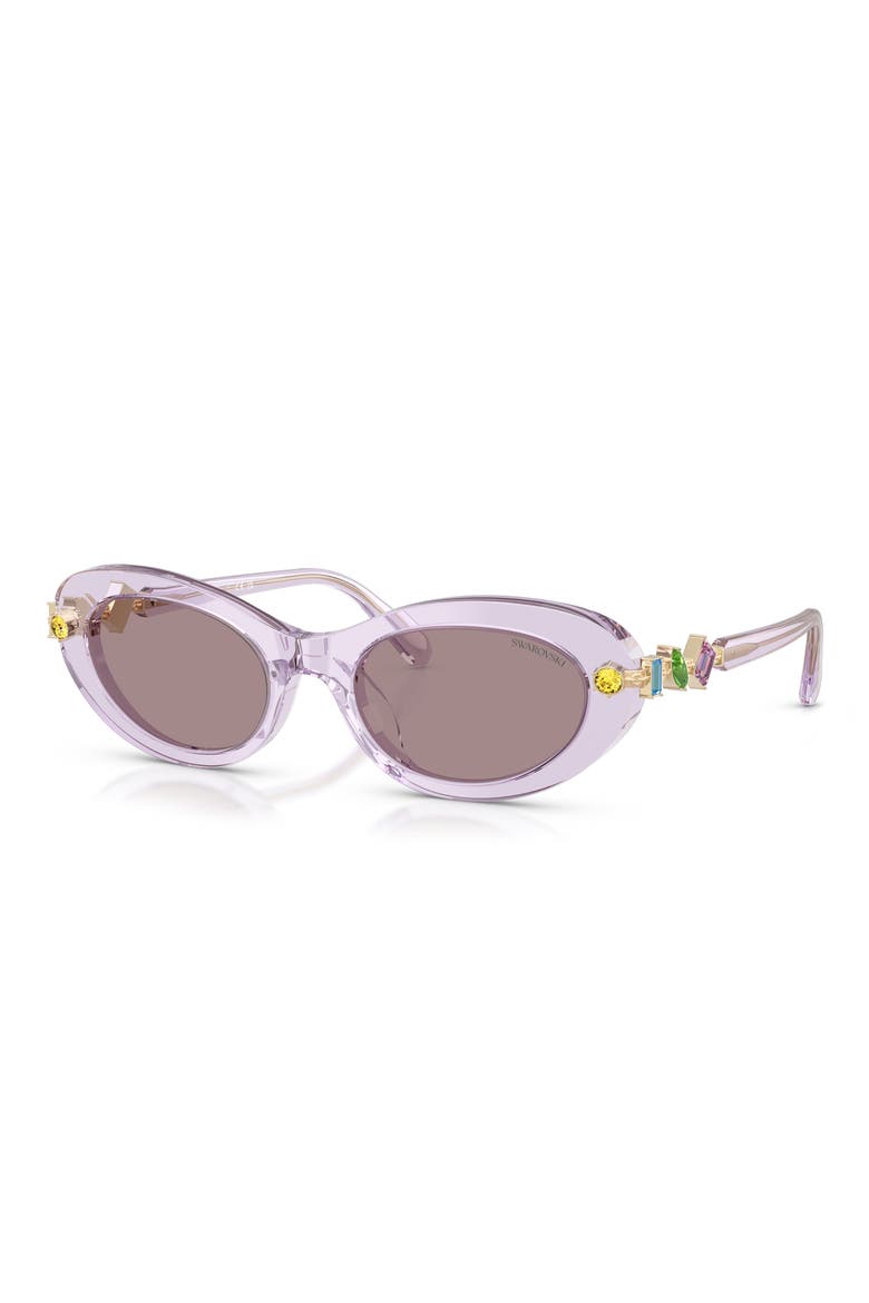53mm Oval Sunglasses, Alternate, color, TRANSPARENT LILAC / VIOLET