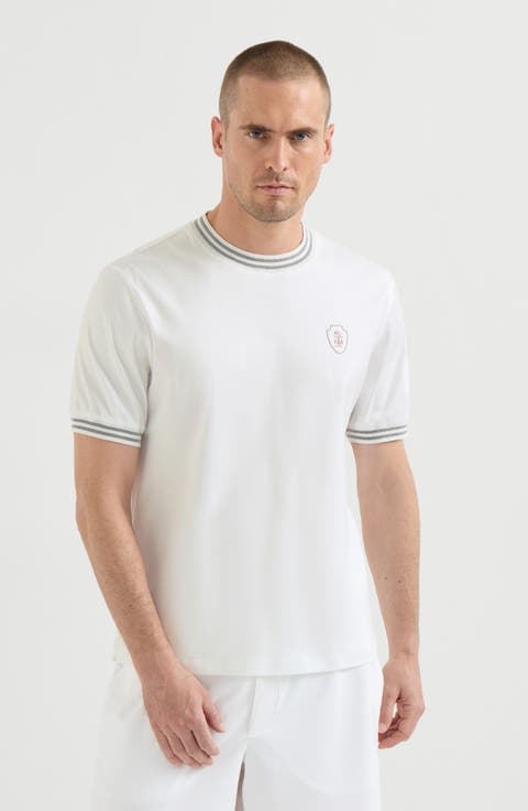 Cotton jersey crew neck T-shirt with logo