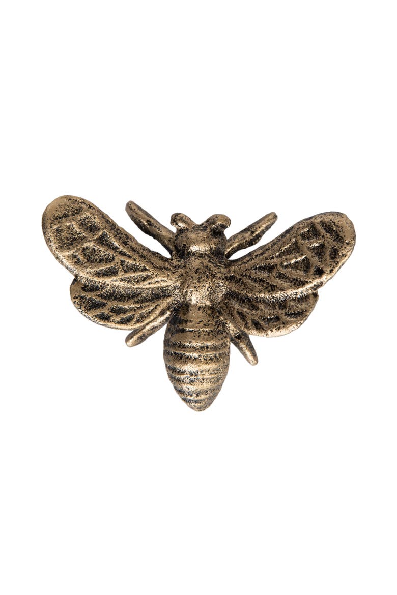 Gold Bumble Bee Iron Metal Small Decorative Figurine, Main, color, Gold