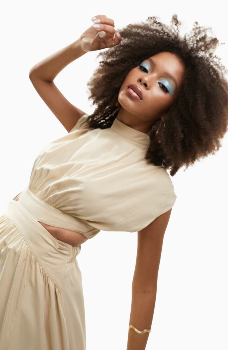 ASOS DESIGN Blouson Cutout Dress, Alternate, color,