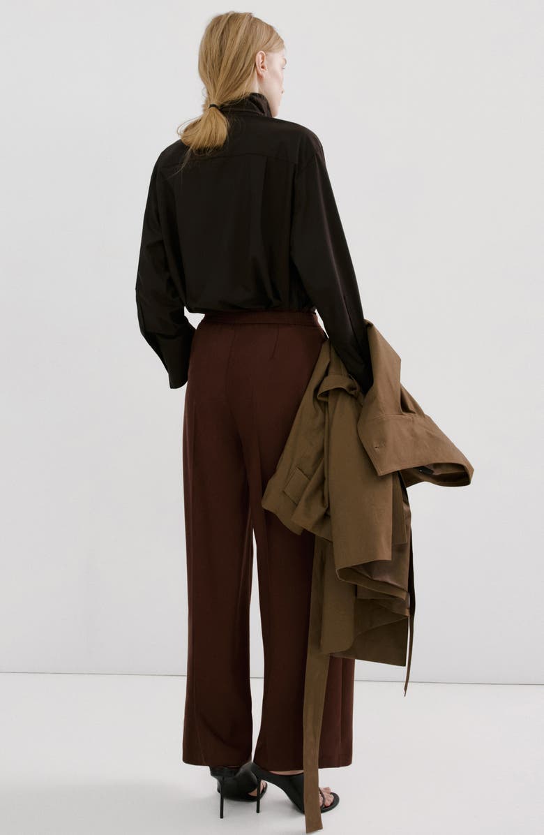 MANGO High Waist Wide Leg Pants, Alternate, color, Burnt Orange