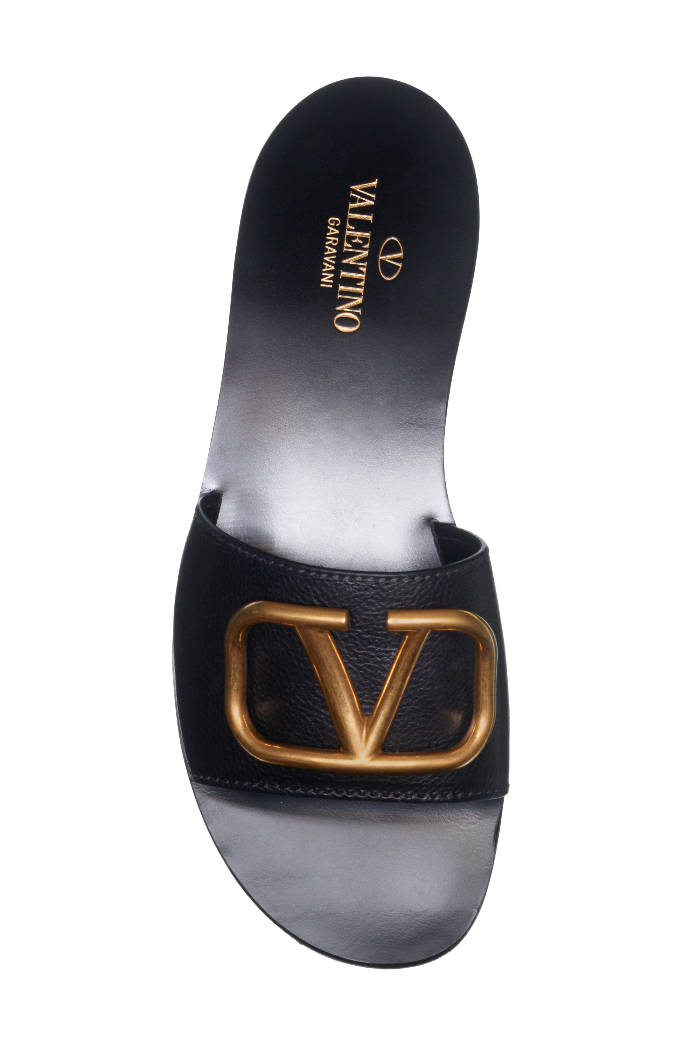 Valentino Garavani Brooch Slide Sandal, Alternate, color, 