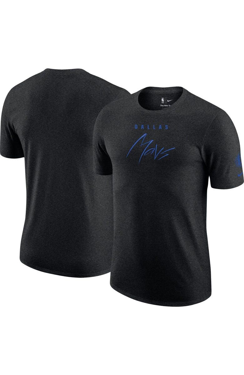Nike Men's Nike Heather Black Dallas Mavericks Courtside Versus Flight Max90 T-Shirt, Main, color,
