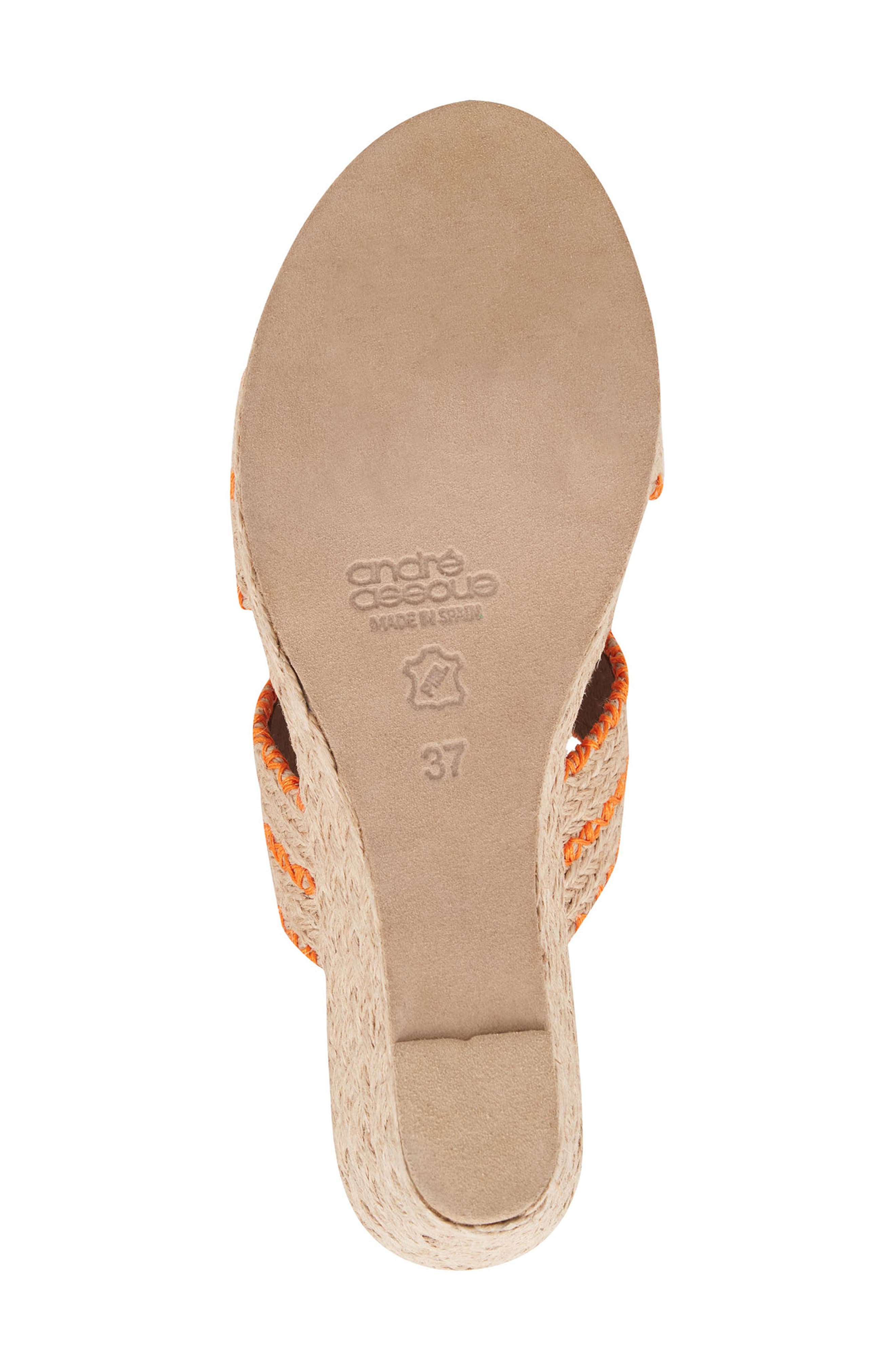 André Assous Nolita Raffia Espadrille Platform Wedge Slide Sandal, Alternate, color, 