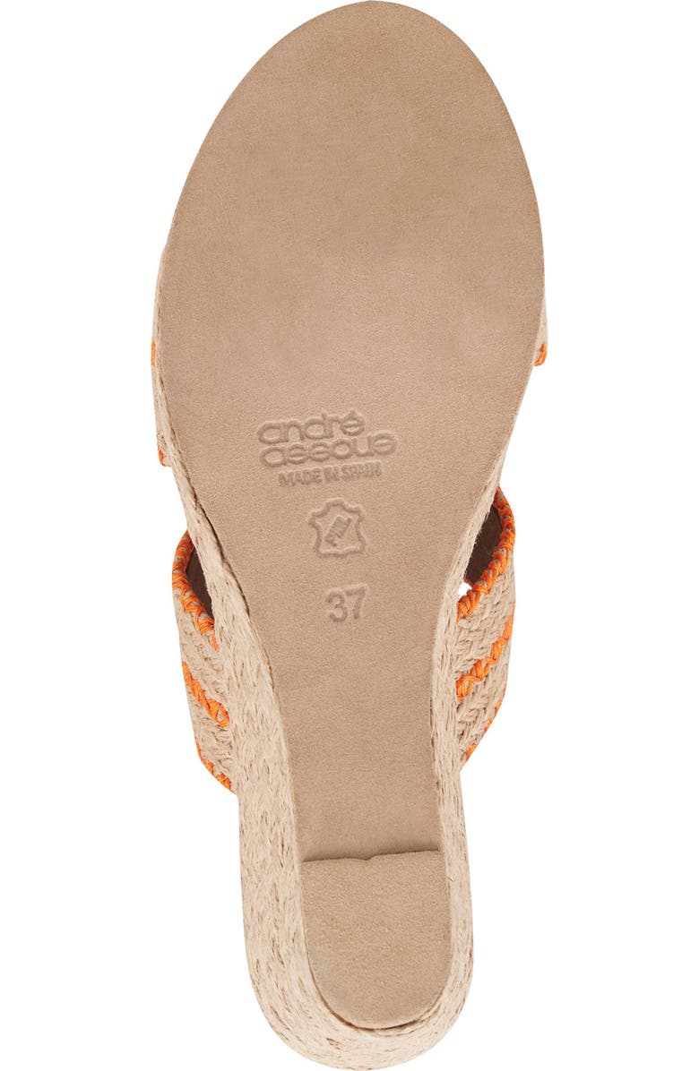André Assous Nolita Raffia Espadrille Platform Wedge Slide Sandal, Alternate, color,