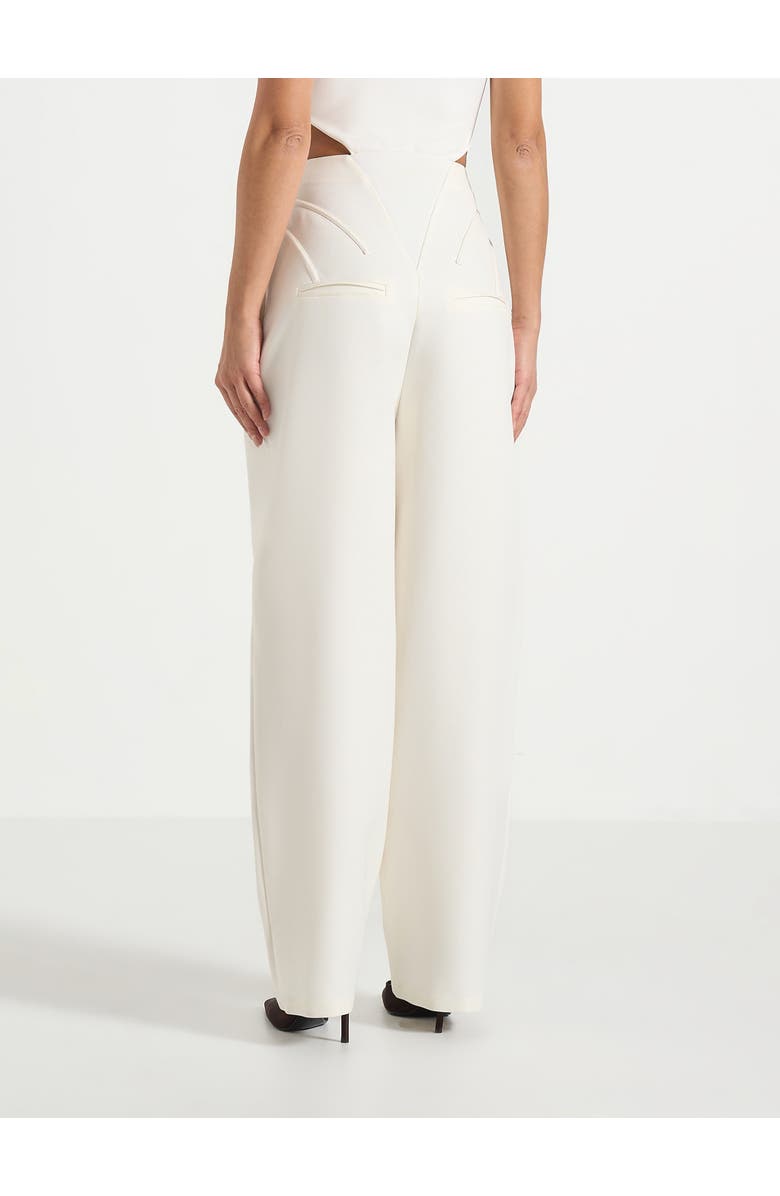 Manière De Voir Rena High Waisted Corset Sculptural Trousers, Alternate, color, Off White