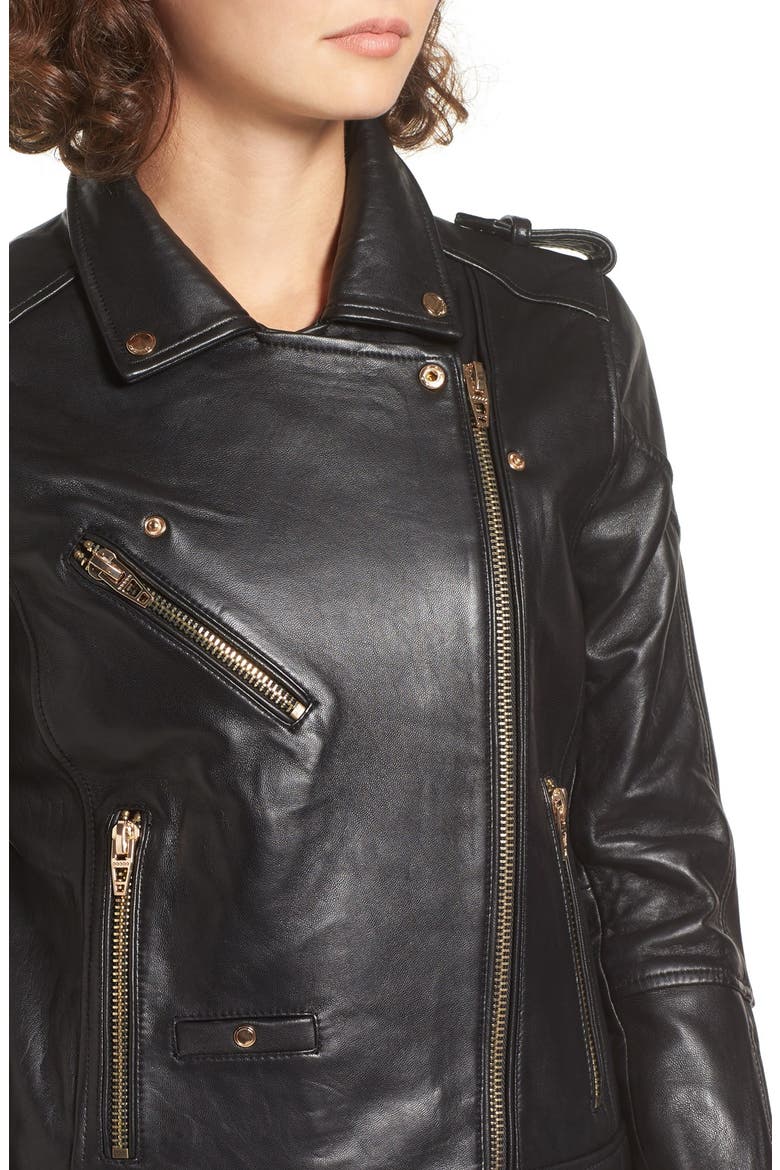 Leather Moto Jacket, Alternate, color, THE ONE