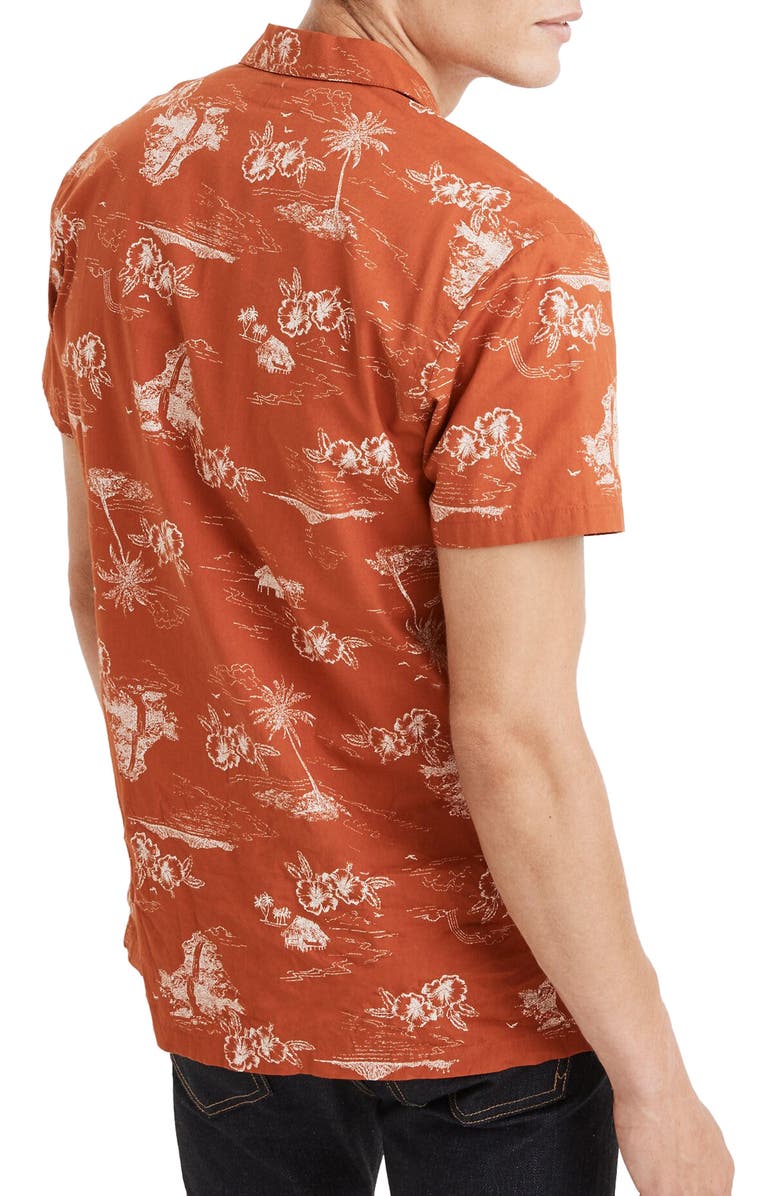 Madewell Paradise Toile Regular Fit Short Sleeve Button-Up Camp Shirt, Alternate, color, 