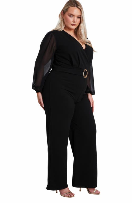 QUIZ QUIZ PLUS SIZE CHIFFON WRAP BUCKLE JUMPSUIT