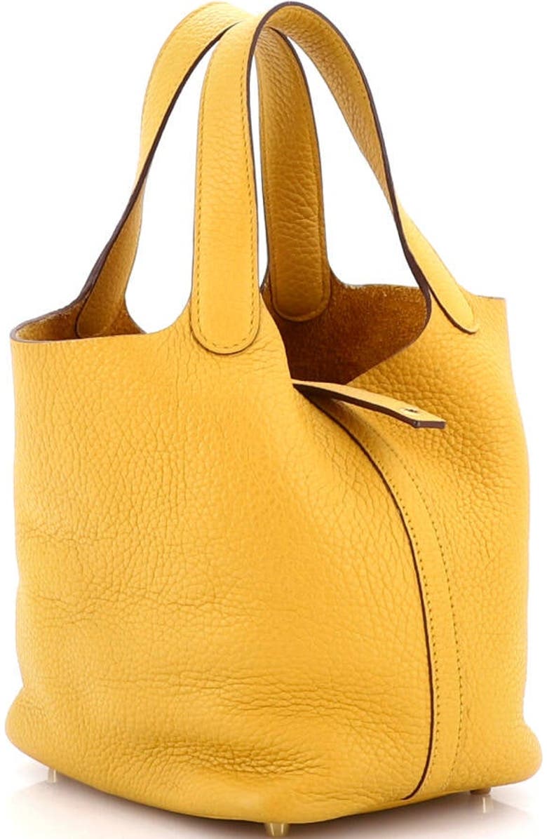 Pre-Owned Hermes Picotin Lock Bag Clemence PM, Alternate, color, Jaune Ambre