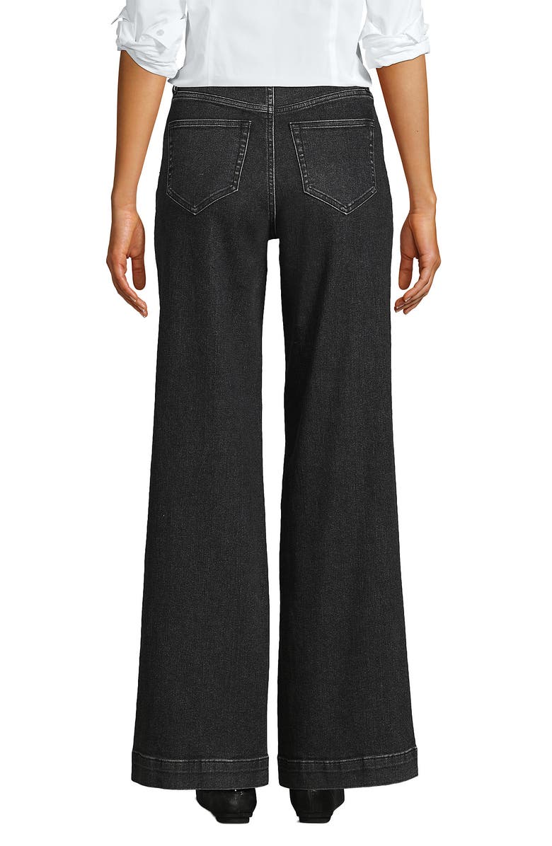 Lands' End High Rise Wide Leg Denim Jeans, Alternate, color, Black Stone Wash