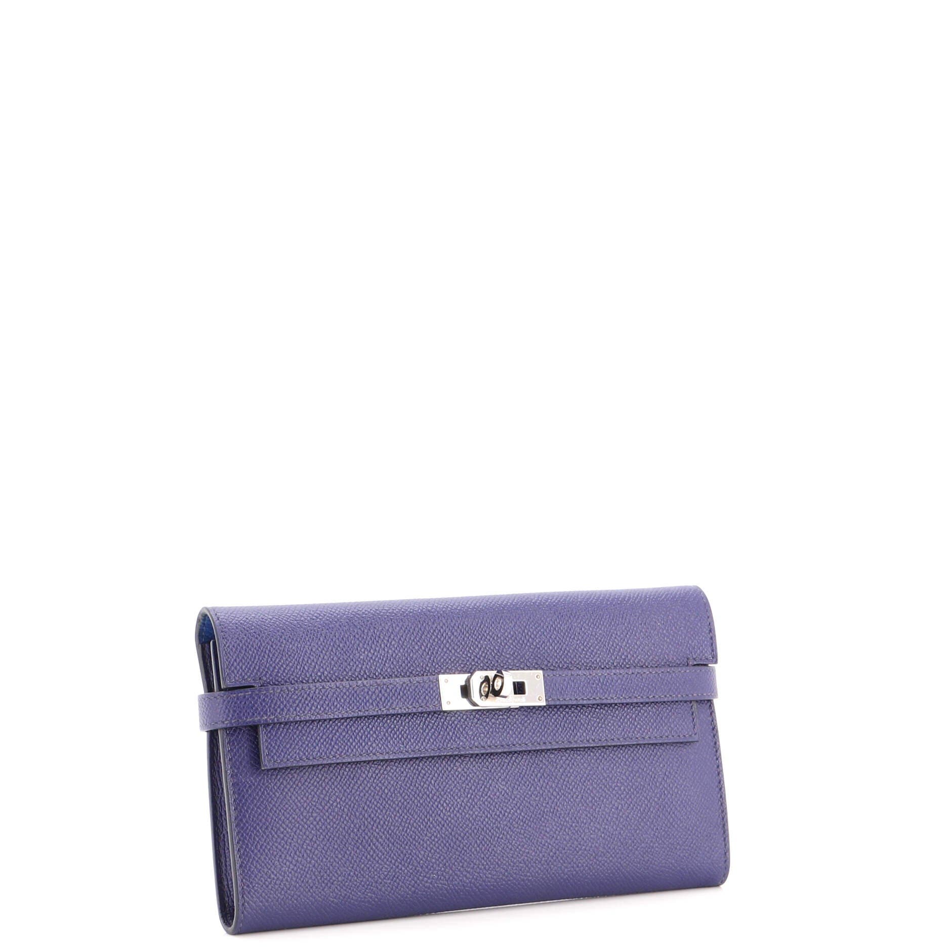 Kelly Wallet Verso Epsom Long, Alternate, color, Blue