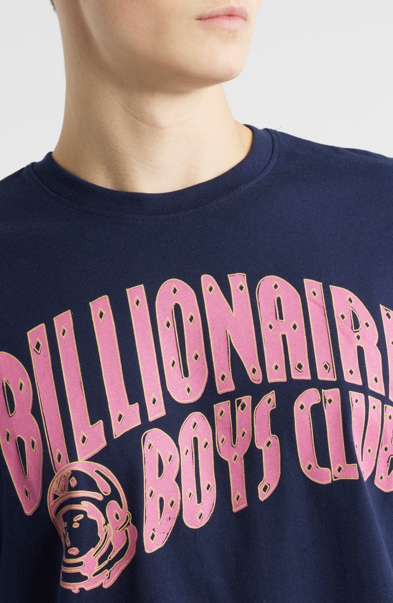 Billionaire Boys Club Curve Logo Graphic Cotton T-Shirt, Alternate, color, Navy Blazer