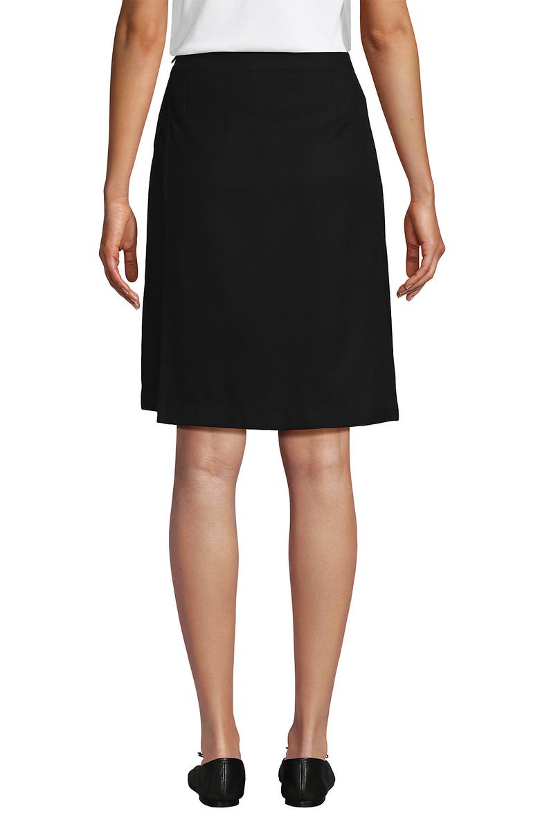 Lands' End Solid A Line Tab Skort Top of Knee, Alternate, color, Black