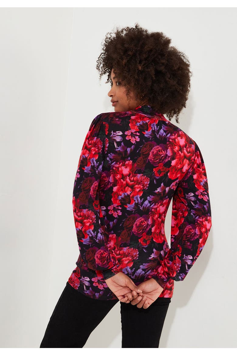 Stretch Knit Mockneck, Alternate, color, ROMANTIC FLORAL