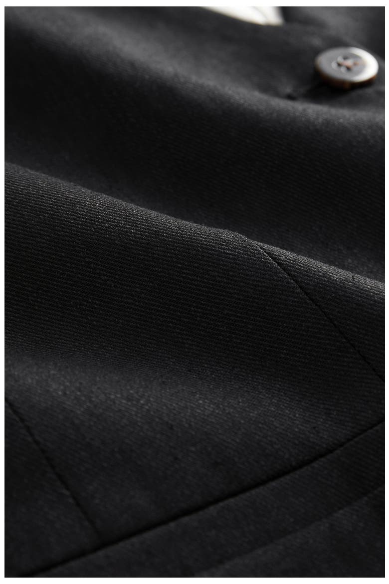 Button Through Linen Vest, Alternate, color, BLACK