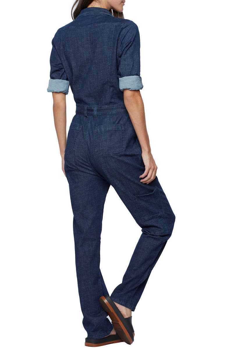 Wash Lab Denim Hi-Bar Long Sleeve Denim Jumpsuit, Alternate, color, 