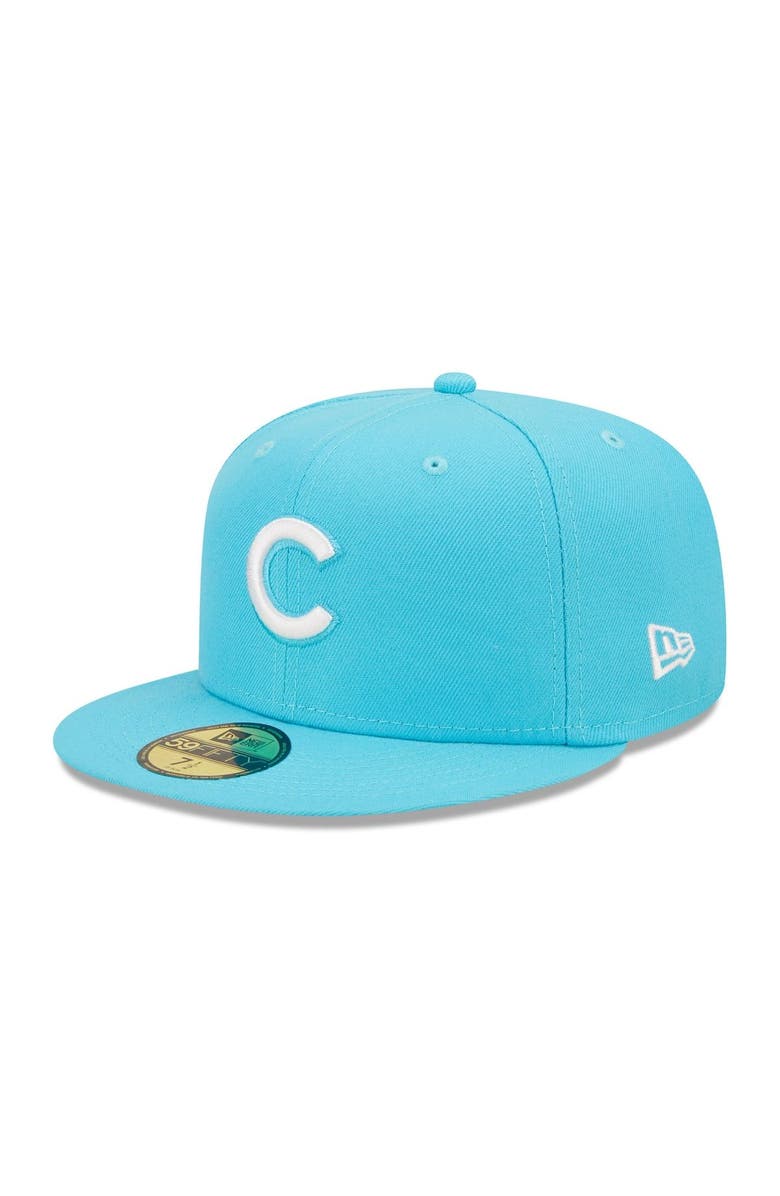 New Era Men's New Era Blue Chicago Cubs Vice Highlighter Logo 59FIFTY Fitted Hat, Main, color, 