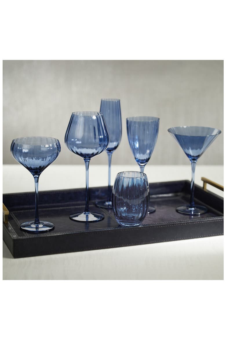 Malden Optic Set of 4 Stemless Wine Glasses, Alternate, color, BLUE