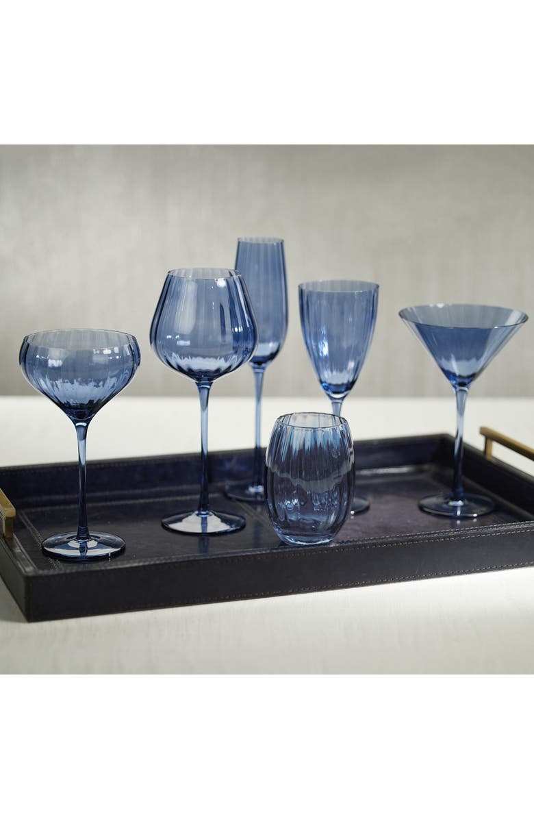 Zodax Malden Optic Set of 4 Stemless Wine Glasses, Alternate, color, Blue