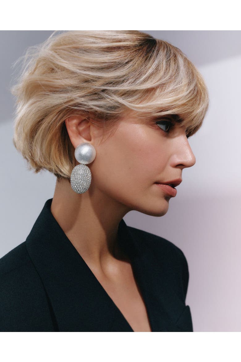 Selena Clip-On Earrings, Alternate, color, Lunar Glow