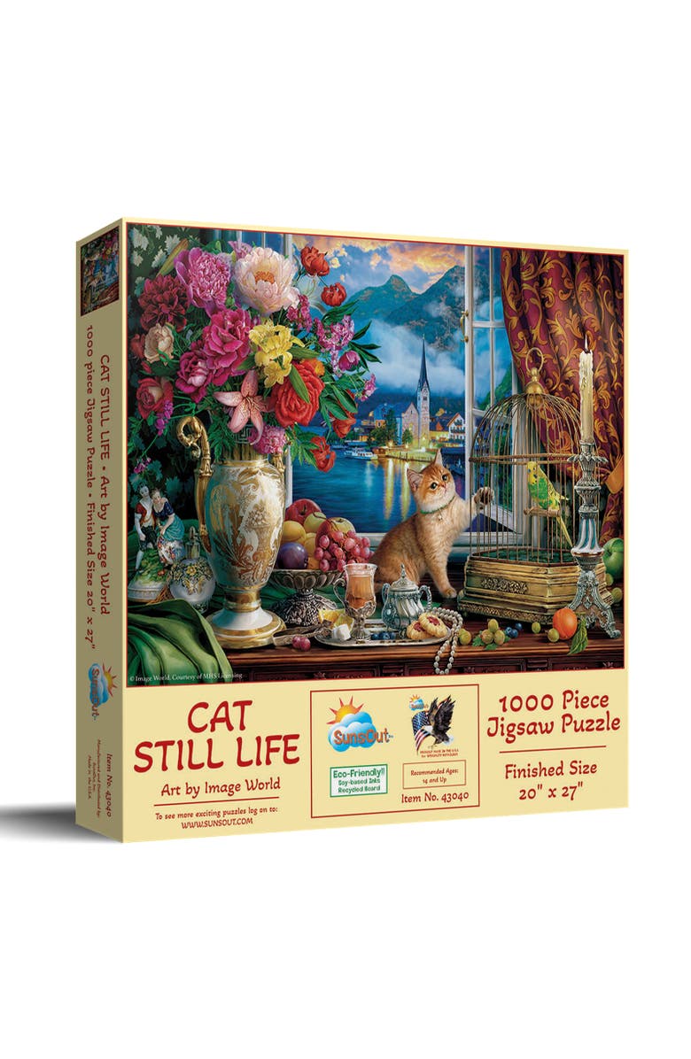 Sunsout Cat Still Life 1000 piece Jigsaw Puzzle for Adults, Main, color, Multicolor