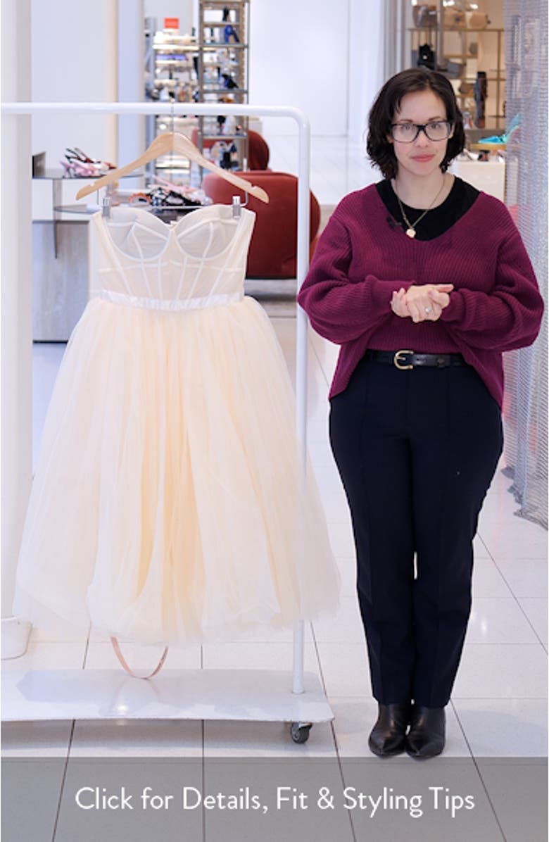 Darling Strapless Tulle Midi Dress, sales video thumbnail
