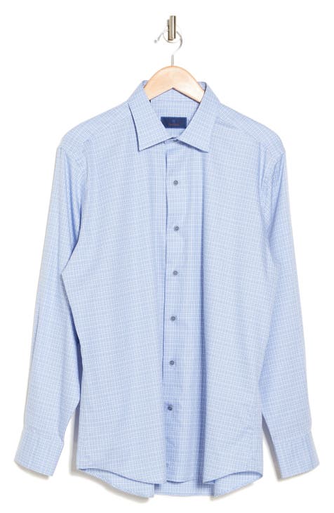 Grid Cotton Button-Up Shirt