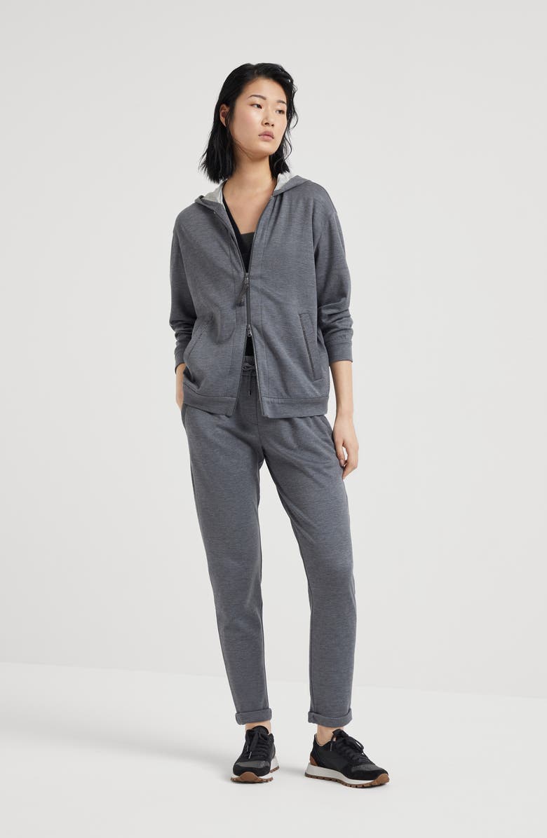 Brunello Cucinelli Ribbed jersey T-shirt, Alternate, color, 