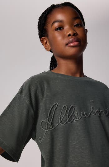 Kids' Logo Embroidered Cotton Graphic T-Shirt