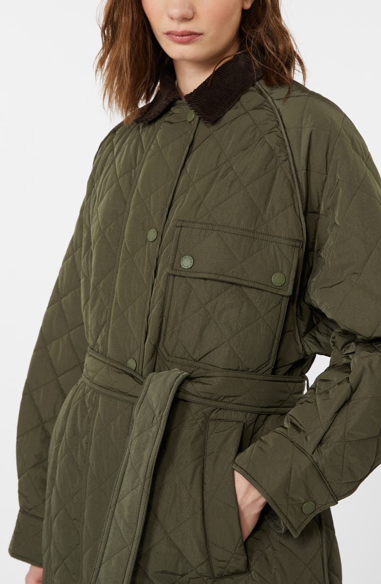 Weekend Max Mara Coccole Belted Quilted Coat, Alternate, color, Khaki