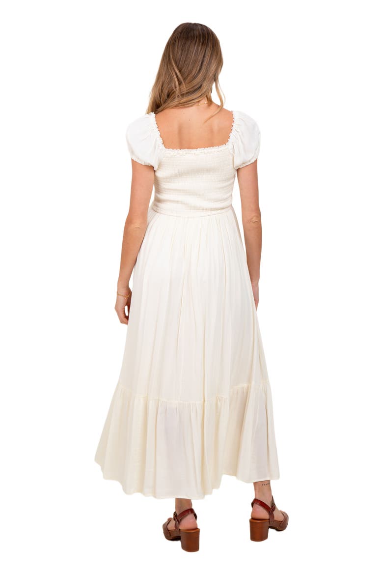 Ruffle Detail Square Neck Maxi Dress, Alternate, color, Ivory
