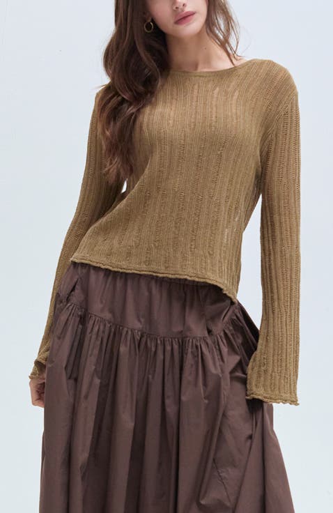 Open Weave Sweater Top