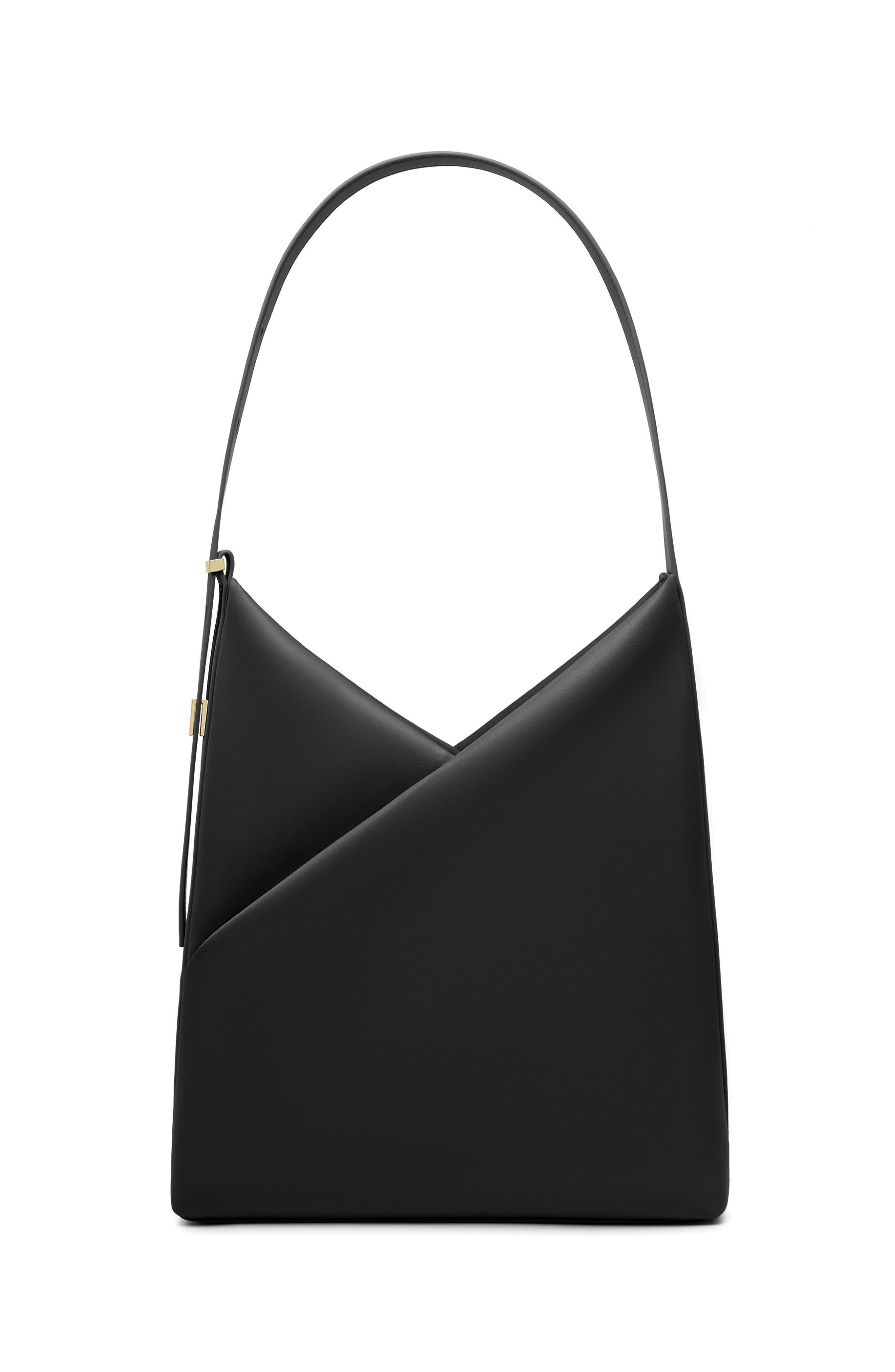 Origami Hobo Bag with Detachable 15-inch Laptop Sleeve For Women, Main, color, Black