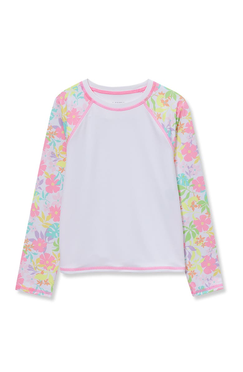Lands' End Girls Long Sleeve Mock Neck UPF 50 Swim Rash Guard, Main, color, 