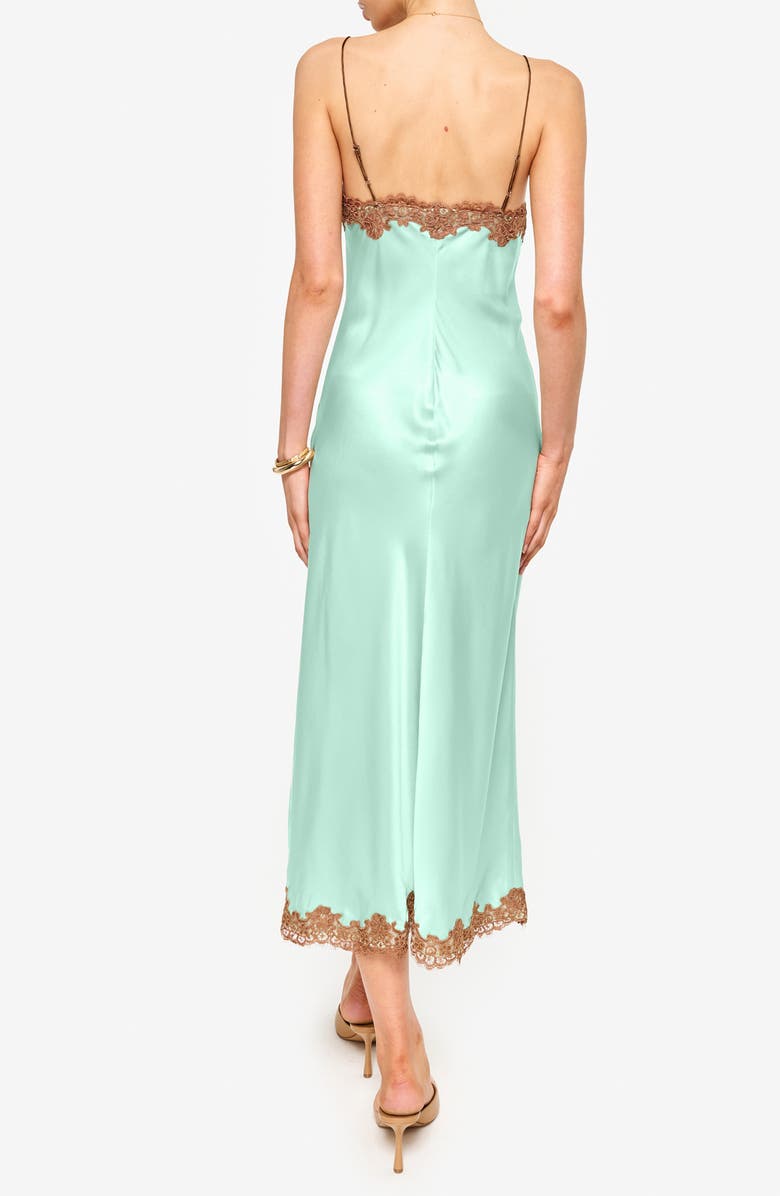CAMI NYC Peride Lace Detail Silk Charmeuse Slipdress, Alternate, color, 
