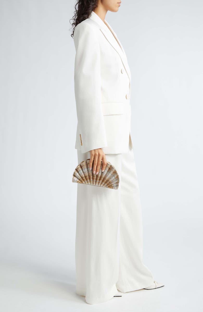 JUDITH LEIBER COUTURE Origami Fan Embellished Scallop Clutch, Alternate, color,