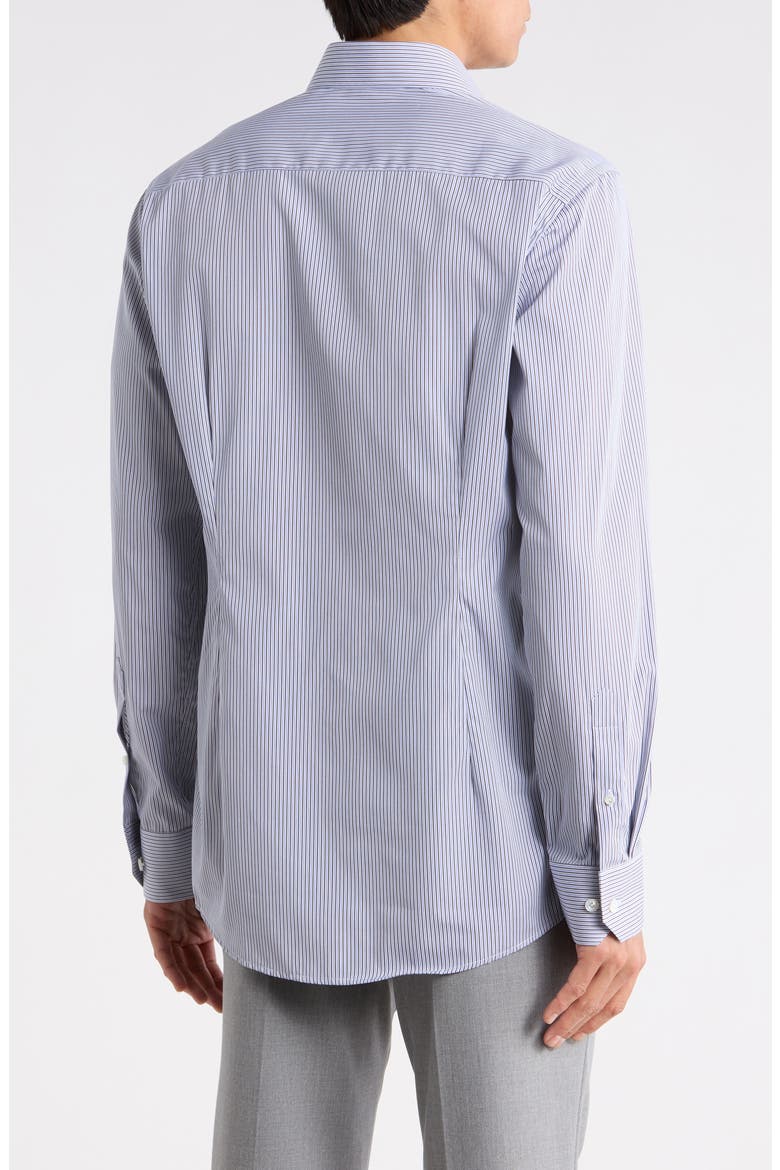 Contemporary Fit Striped Supima® Cotton Dress Shirt, Alternate, color, DARK BLUE