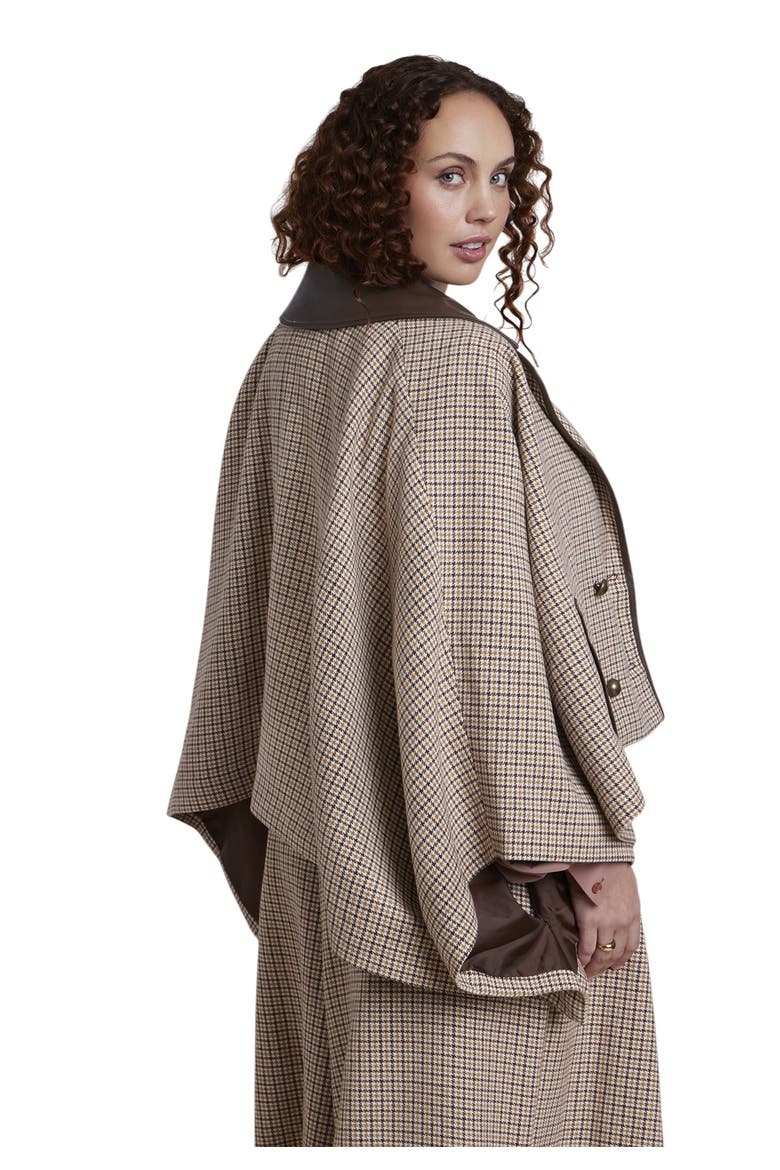 Houndstooth Cape Jacket (plus), Alternate, color, PLAID
