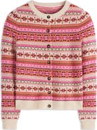 Boden Edie Fair Isle Wool, Cotton & Alpaca Blend Cardigan
