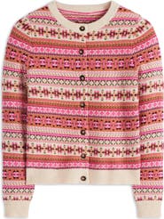 Boden Edie Fair Isle Wool, Cotton & Alpaca Blend Cardigan