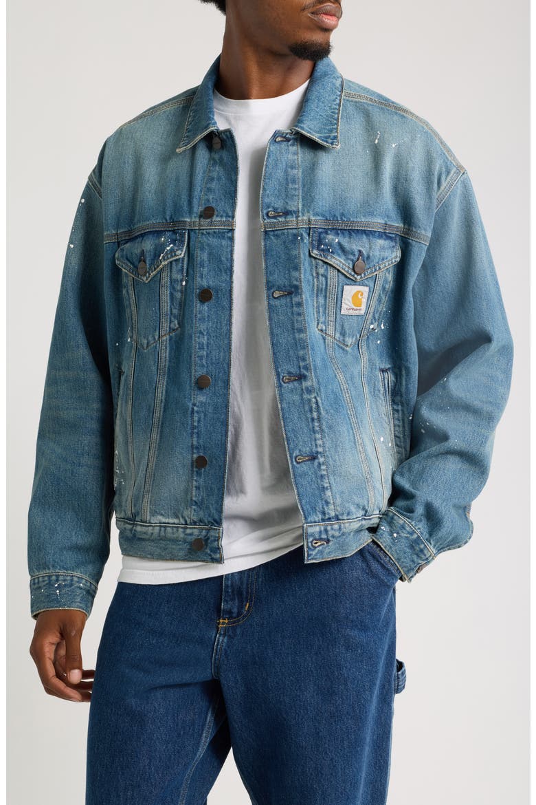 Helston Denim Jacket, Main, color, BLUE (DESTROY WASH)