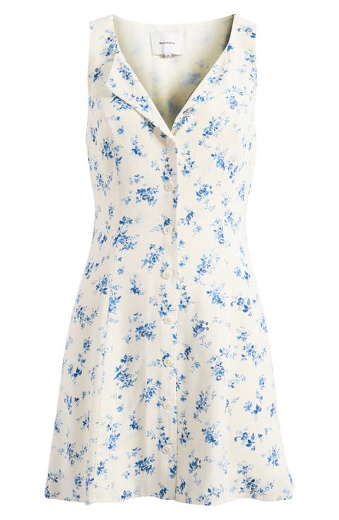 Rilynn Floral Sleeveless Front Button Minidress