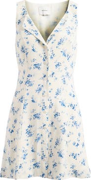 Reformation Rilynn Floral Sleeveless Front Button Minidress