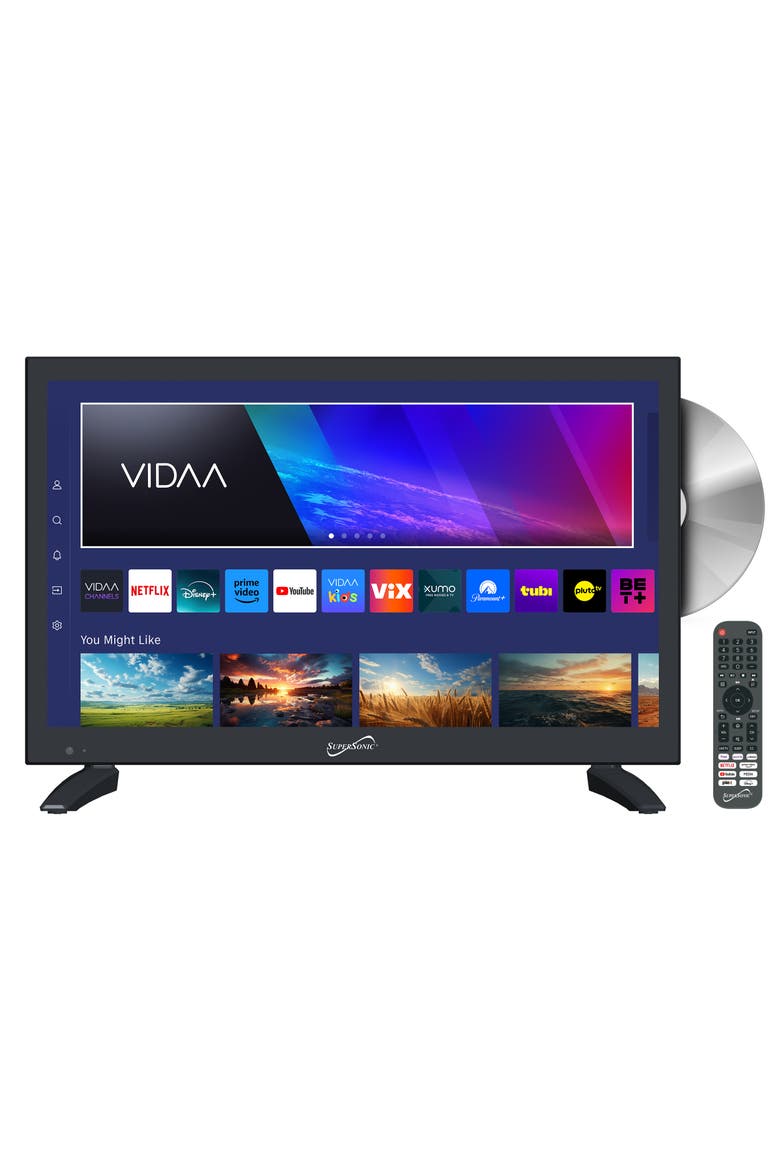 19 Inch Vidaa LED Smart TV with DVD Player, Main, color, Black