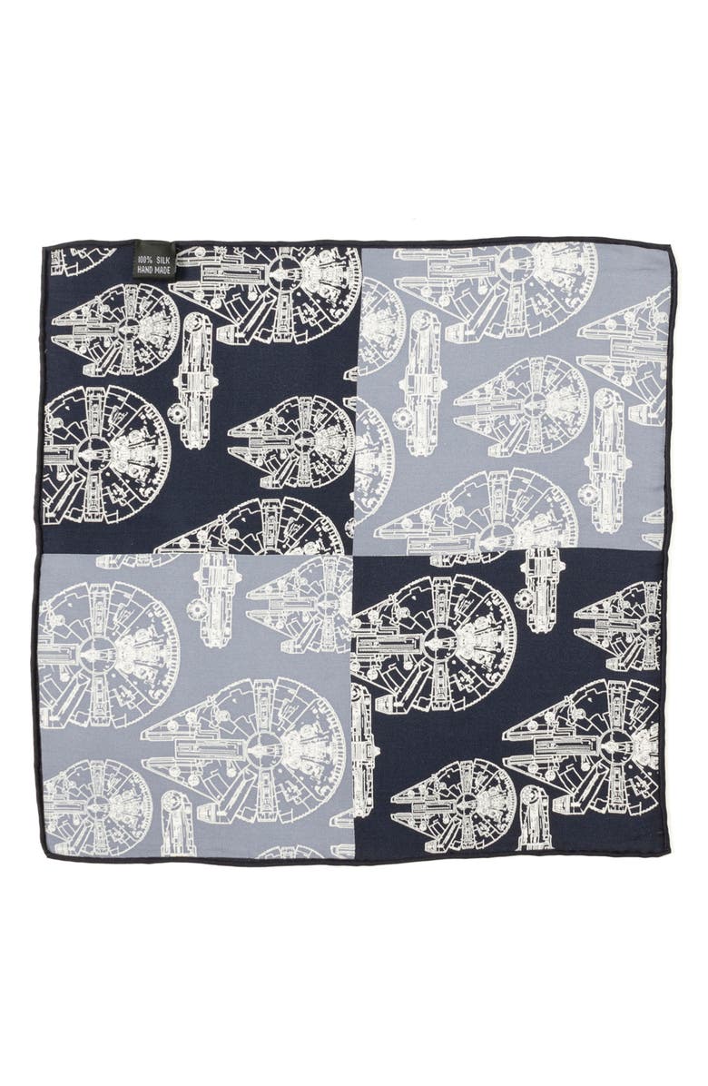 Cufflinks, Inc. Star Wars<sup>™</sup> - Millennium Falcon Silk Pocket Square, Alternate, color, Blue