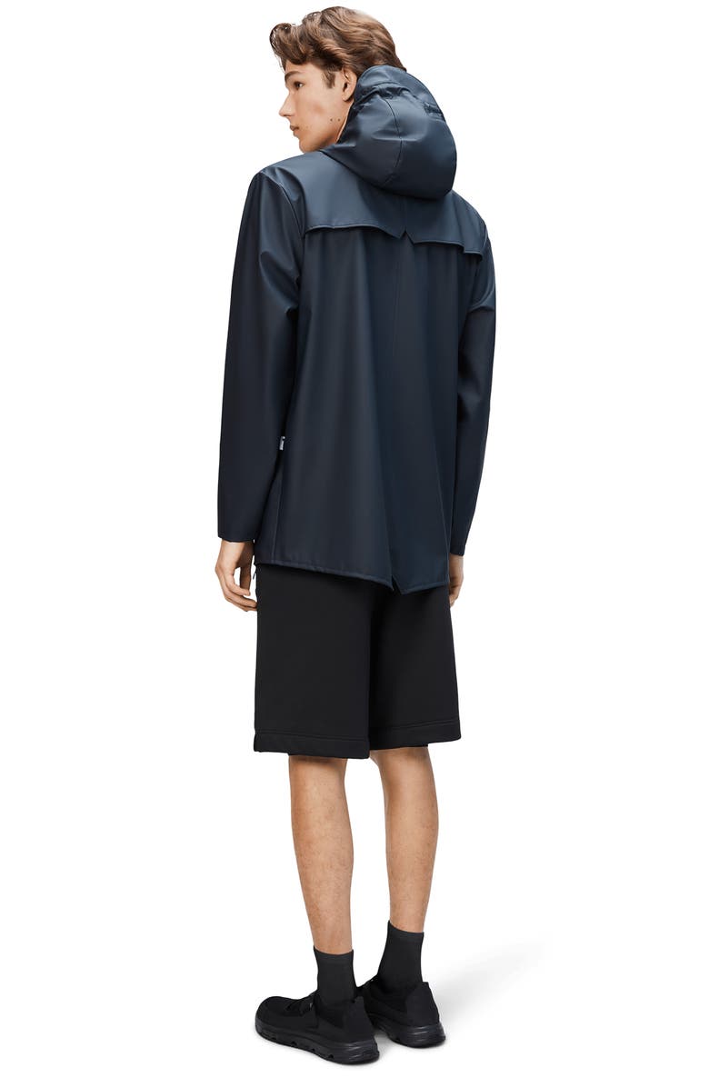 Rains Gender Inclusive Lightweight Hooded Waterproof Rain Jacket, Alternate, color, Navy