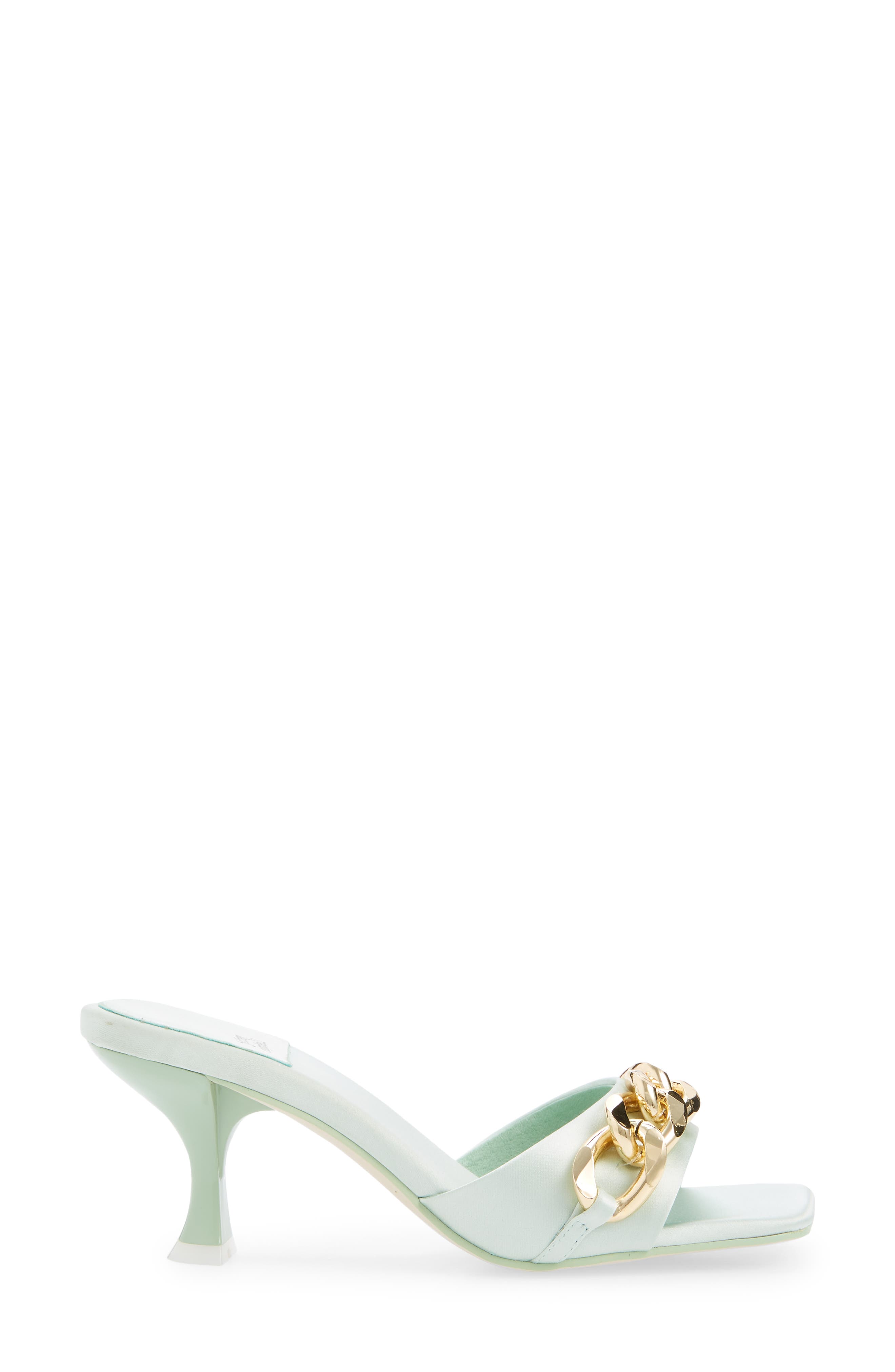 Mr Big Chain Slide Sandal, Alternate, color, MINT SATIN GOLD
