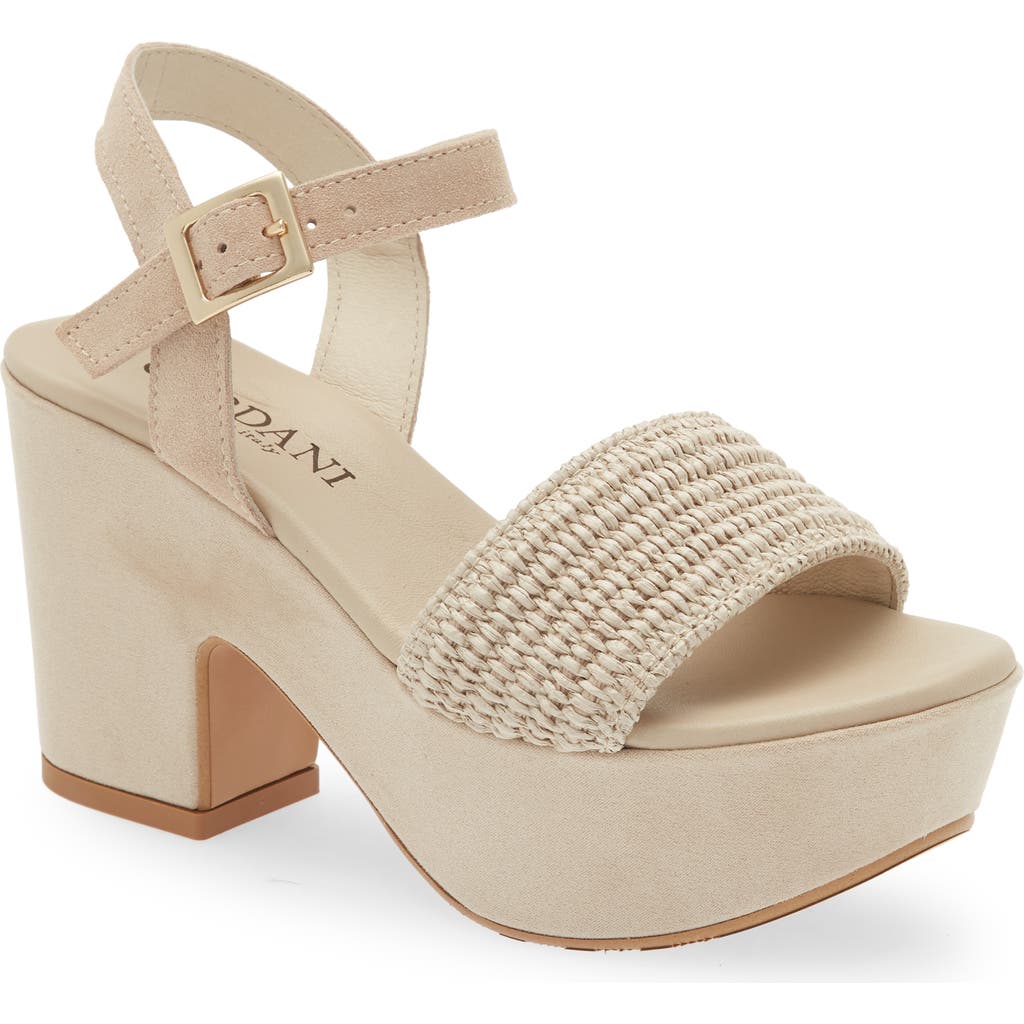 Cordani Liona Raffia Platform Sandal in Sint Beige at Nordstrom, Size 41